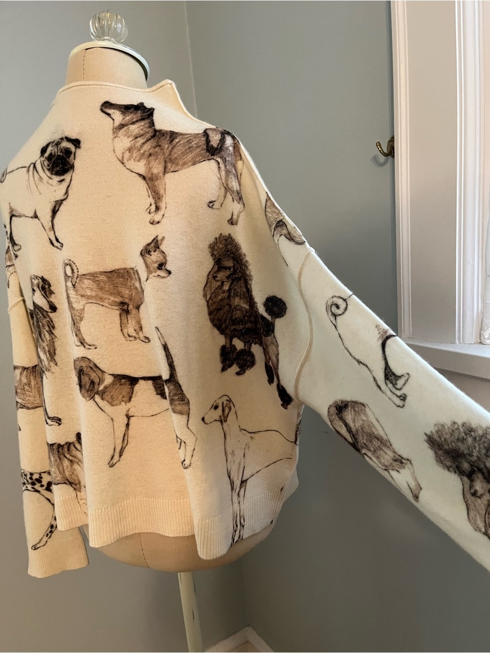 Anthropologie Pilcro Cashmere Dog Print Sweater - Picture 4 of 10